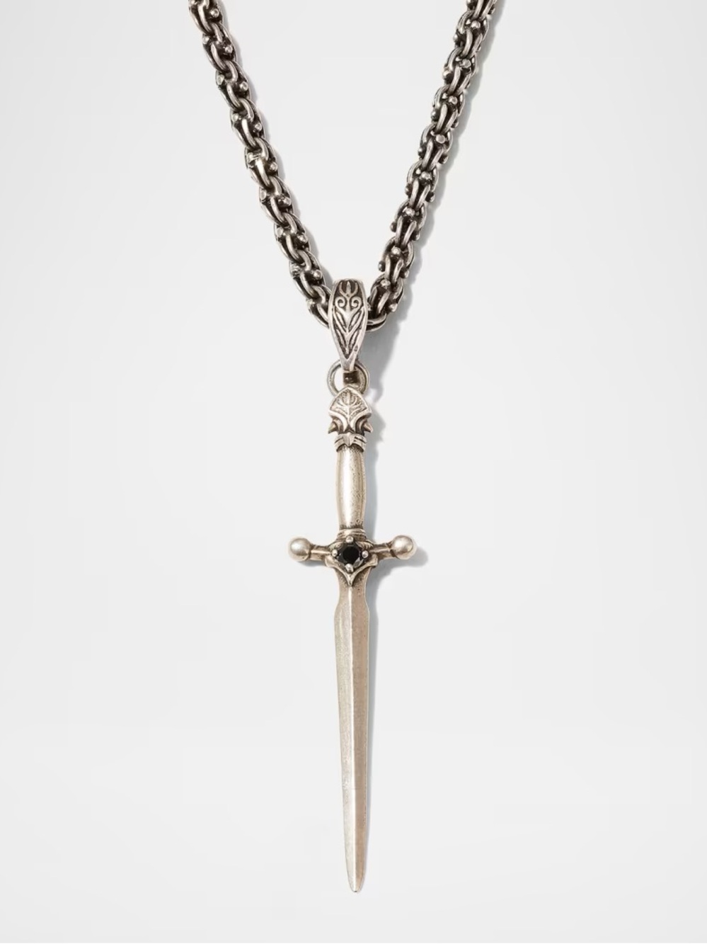 $1098 John Varvatos Silver Dagger Necklace Brand new.